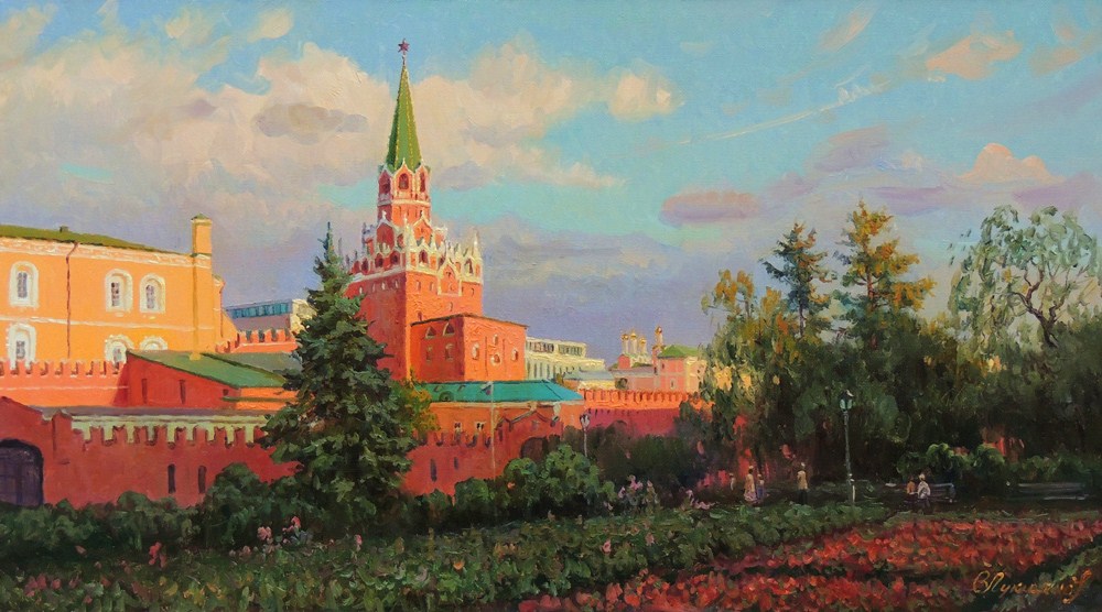 Троицкая башня Кремля х.м. 50х90 .jpg